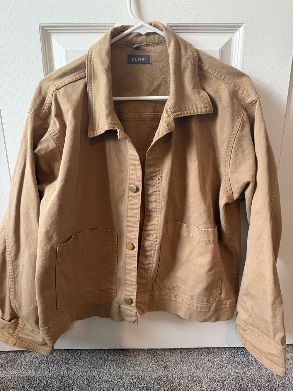 DL1961 Women's Tan Utility Jacket with Patch Pockets